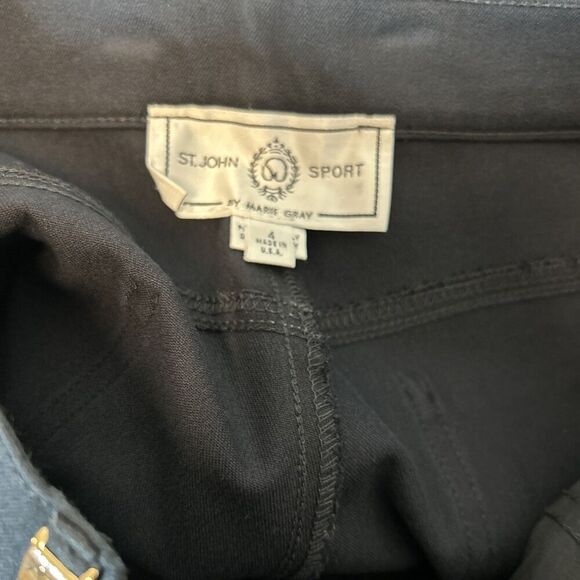 St John Marie Gray Pants Women Size 4 Black Color High Waist Straight Leg - Picture 2 of 8